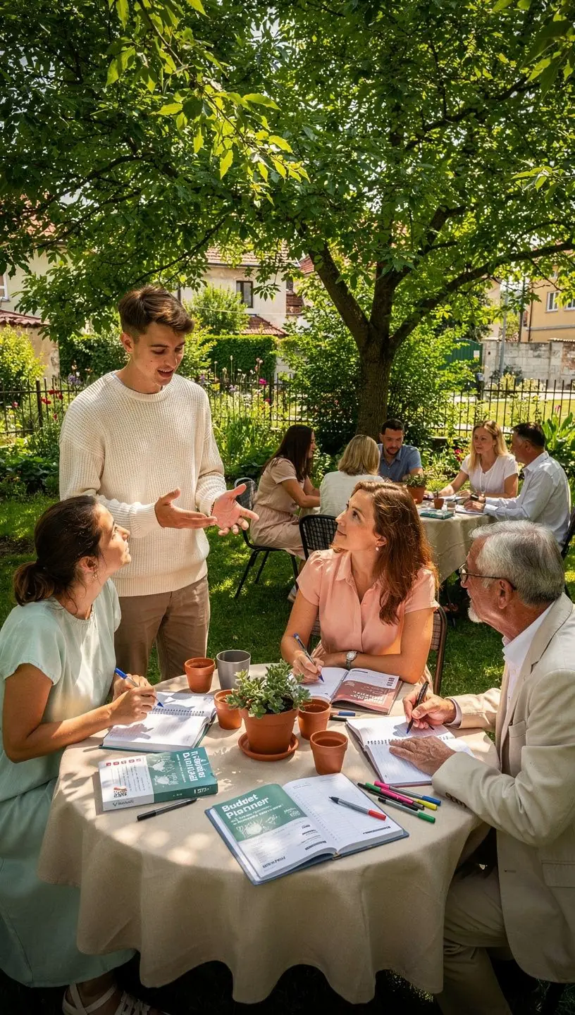 Instructor explicând concepte financiare de bază într-un seminar față în față.
